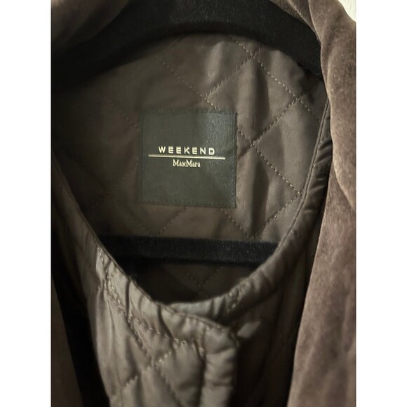 MAX MARA Weekend Brown Wool Quilted Nylon Lining Mid Length Coat 40 or 6/8 - Picture 6 of 10